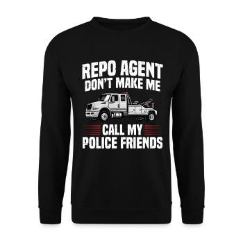  Repo Agent Car Recovery Asset Recovery - Unisex Sweatshirt - black - Front - Alina (178cm) & Michal (187cm)