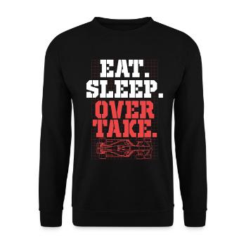 Course automobile Sport Manger Sommeil Prendre Emportement - Sweat-shirt Unisexe - noir - Devant - Alina (178cm) & Michal (187cm)