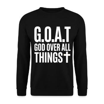 G.O.A.T Dieu Sur Toute Croix - Sweat-shirt Unisexe - noir - Devant - Alina (178cm) & Michal (187cm)