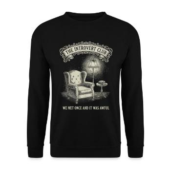 Introvert Club Lustig - Unisex Pullover - Schwarz - Vorne - Alina (178cm) & Michal (187cm)