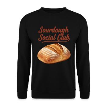 Sourdough Social Club Bread Baking Baker Local - Unisex Sweatshirt - black - Front - Alina (178cm) & Michal (187cm)