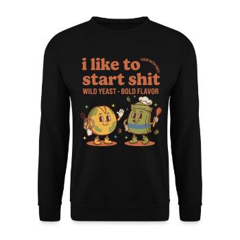 Sourdough Starter Jar Era Bread Baking Baker - Unisex Sweatshirt - black - Front - Alina (178cm) & Michal (187cm)