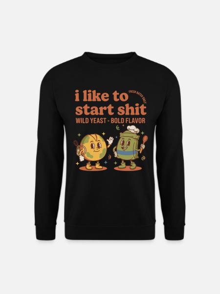 Sourdough Starter Jar Era Bread Baking Baker - Unisex Pullover - Schwarz