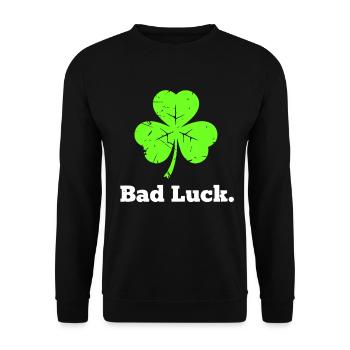 Bad Luck Shamrock Funny - Unisex Sweatshirt - black - Front - Alina (178cm) & Michal (187cm)
