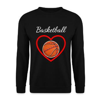 Basketball Heart Love - Unisex Sweatshirt - black - Front - Alina (178cm) & Michal (187cm)