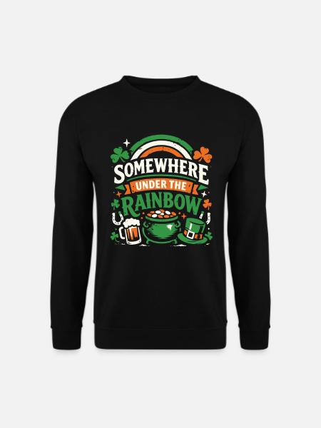 Under The Rainbow | St. Patrick's Day - Unisex Sweatshirt - black