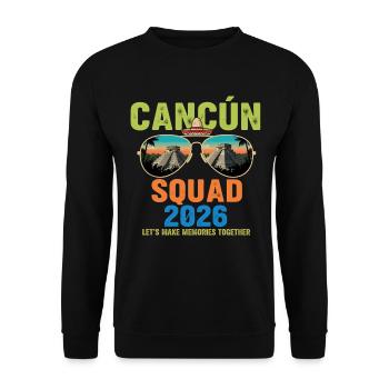 Cancun Squad 2026 Vacation - Unisex Sweatshirt - black - Front - Alina (178cm) & Michal (187cm)