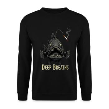 Deep Breath Cigarette Frogfish - Unisex Sweatshirt - black - Front - Alina (178cm) & Michal (187cm)
