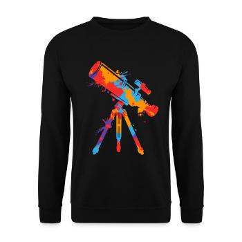 Teleskop Astronom bunt Kinden Jungen Astronomie - Unisex Pullover - Schwarz - Vorne - Alina (178cm) & Michal (187cm)
