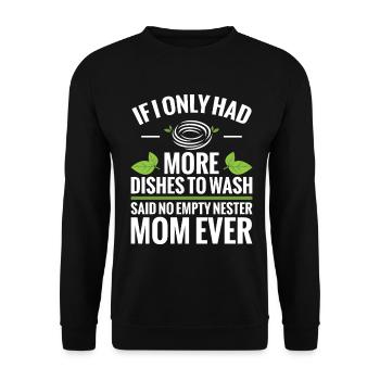Emtpy Nest Syndrom Weintrink-College leer - Unisex Pullover - Schwarz - Vorne - Alina (178cm) & Michal (187cm)