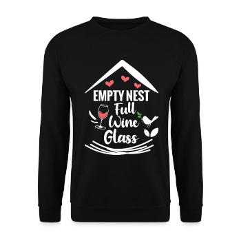 Leere Nester-Eltern gehen zum Studium leer - Unisex Pullover - Schwarz - Vorne - Alina (178cm) & Michal (187cm)