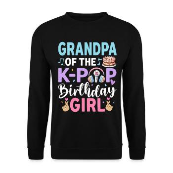 Grandpa Of The K-Pop Birthday Girl - Unisex Sweatshirt - black - Front - Alina (178cm) & Michal (187cm)