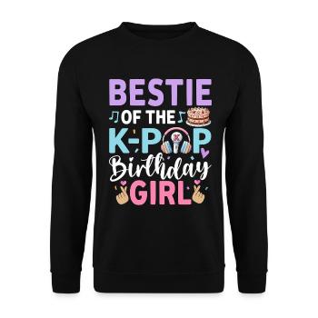 Bestie Of The K-Pop Birthday Girl - Unisex Sweatshirt - black - Front - Alina (178cm) & Michal (187cm)