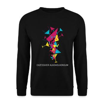 Exzessiver Alkoholkonsum Cocktail - Unisex Pullover - Schwarz - Vorne - Alina (178cm) & Michal (187cm)
