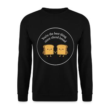 Best Thing Sliced Bread - Unisex Sweatshirt - black - Front - Alina (178cm) & Michal (187cm)