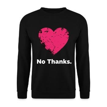 Nein Danke Herz - Unisex Pullover - Schwarz - Vorne - Alina (178cm) & Michal (187cm)