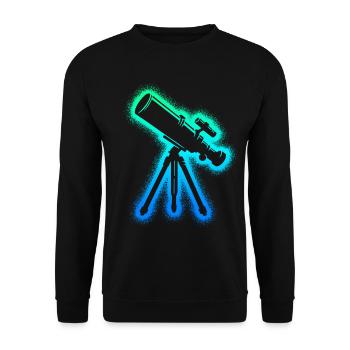 Teleskop Astronom Herren Kinden Jungen Astronomie - Unisex Pullover - Schwarz - Vorne - Alina (178cm) & Michal (187cm)