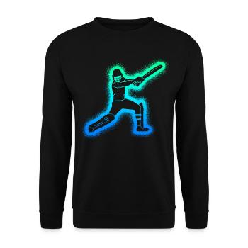 Cricket Herren Kinder Jungen Cricketspieler - Unisex Pullover - Schwarz - Vorne - Alina (178cm) & Michal (187cm)