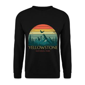 Yellowstone-Nationalpark - Unisex Pullover - Schwarz - Vorne - Alina (178cm) & Michal (187cm)