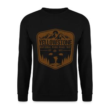 Yellowstone Nationalpark Roadtrip - Unisex Pullover - Schwarz - Vorne - Alina (178cm) & Michal (187cm)