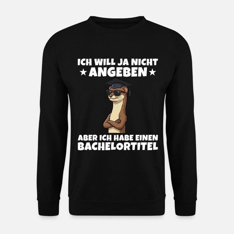 Bachelortitel geschafft Wiesel Studium Abschluss - Unisex Pullover - Schwarz