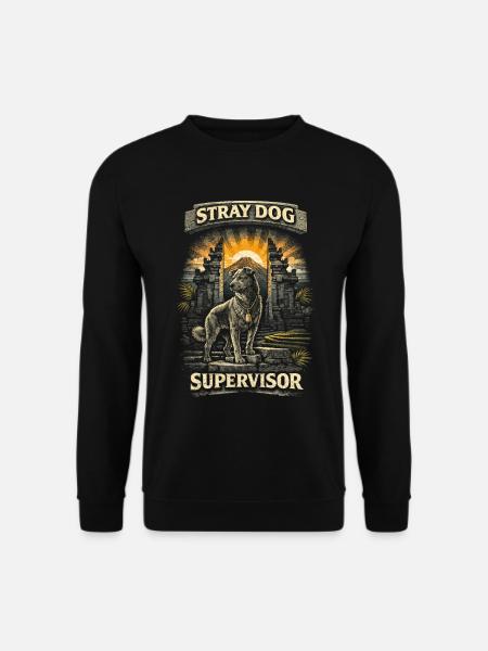 Bali Travel Stray Dog Supervisor - Unisex Sweatshirt - black
