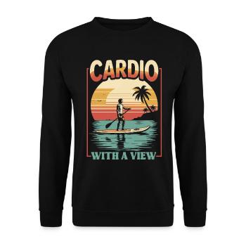 Stand Up Paddle Cardio With A View - Unisex Sweatshirt - black - Front - Alina (178cm) & Michal (187cm)