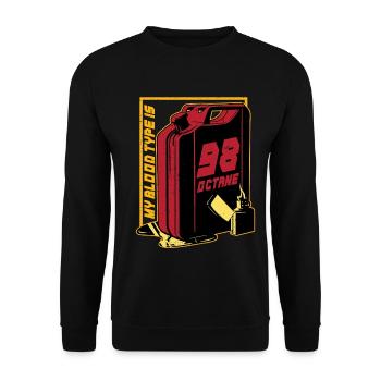 Car Racing Motorsport My Blood Type Is 98 Octane - Unisex Sweatshirt - black - Front - Alina (178cm) & Michal (187cm)
