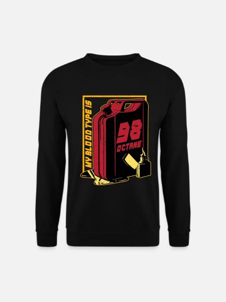 Bilræs Motorsport Min blodtype er 98 oktan - Unisex sweater - sort
