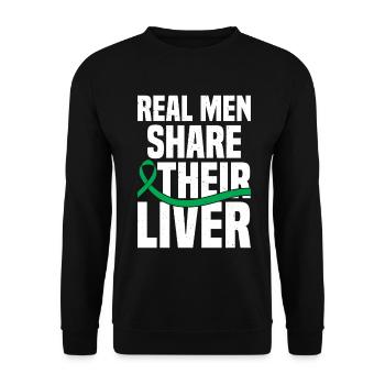  Liver Transplant Survivor Organ Donation Liver - Unisex Sweatshirt - black - Front - Alina (178cm) & Michal (187cm)