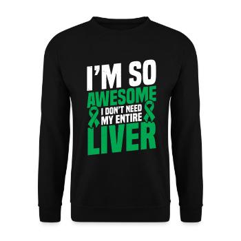 Liver Donation Llama Organ Transplant Liver Donor - Unisex Sweatshirt - black - Front - Alina (178cm) & Michal (187cm)