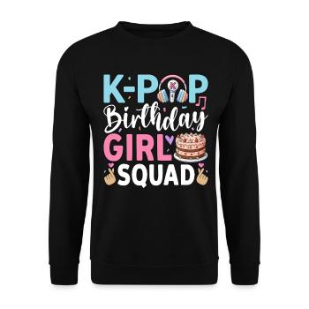 K-Pop Birthday Girl Squad - Unisex Sweatshirt - black - Front - Alina (178cm) & Michal (187cm)