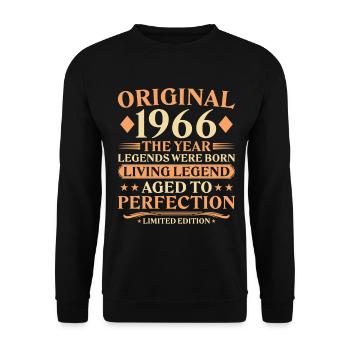 Original 1966 Vintage - 60th Birthday Legend - Unisex Sweatshirt - black - Front - Alina (178cm) & Michal (187cm)