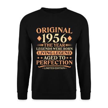 70th Birthday Legend – Vintage Original 1956 - Unisex Sweatshirt - black - Front - Alina (178cm) & Michal (187cm)