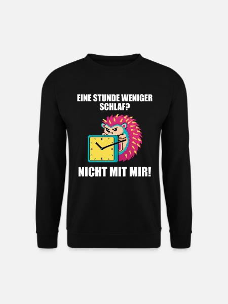 Igel Zeitumstellung Uhr - Unisex Pullover - Schwarz