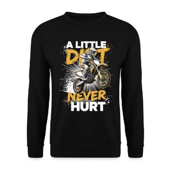 A Little Dirt Never Hurt – Motocross Dirtbike - Unisex Pullover - Schwarz - Vorne - Alina (178cm) & Michal (187cm)