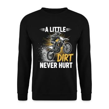 A Little Dirt Never Hurt – Motocross Dirtbike - Unisex Pullover - Schwarz - Vorne - Alina (178cm) & Michal (187cm)