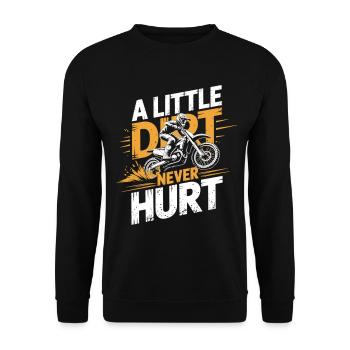 A Little Dirt Never Hurt – Motocross Dirtbike - Unisex Pullover - Schwarz - Vorne - Alina (178cm) & Michal (187cm)