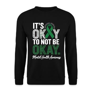 Sensibilisation à la santé mentale – C’est normal, pas acceptable - Sweat-shirt Unisexe - noir - Devant - Alina (178cm) & Michal (187cm)