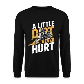 A Little Dirt Never Hurt – Motocross Dirtbike - Unisex Pullover - Schwarz - Vorne - Alina (178cm) & Michal (187cm)