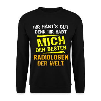 Radiologe Geschenk - Unisex Pullover - Schwarz - Vorne - Alina (178cm) & Michal (187cm)