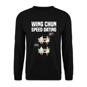  Wing Chun Teacher School Instructor Lesson Kung - Unisex Sweatshirt - black - Front - Alina (178cm) & Michal (187cm)