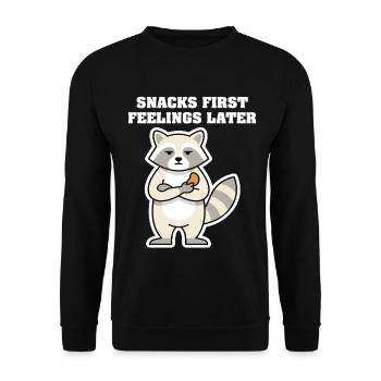 EN-CAS, PREMIERS SENTIMENTS PUIS RATON LAVEUR - Sweat-shirt Unisexe - noir - Devant - Alina (178cm) & Michal (187cm)