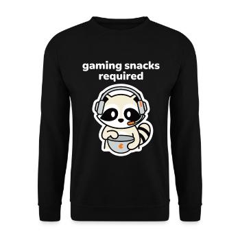 Snacks de jeu nécessitant un joueur de ratons laveurs - Sweat-shirt Unisexe - noir - Devant - Alina (178cm) & Michal (187cm)