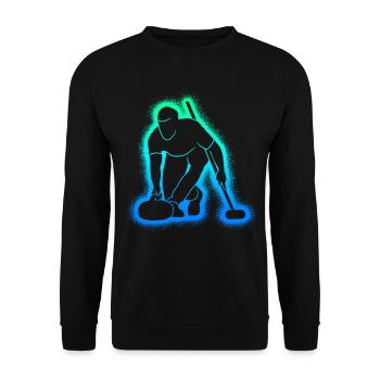 Curling Men Kids Boys Curler - Unisex Sweatshirt - black - Front - Alina (178cm) & Michal (187cm)