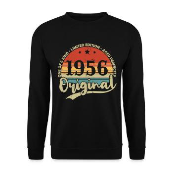 Original 1956 Vintage Vintage Anniversaire Rétro - Sweat-shirt Unisexe - noir - Devant - Alina (178cm) & Michal (187cm)