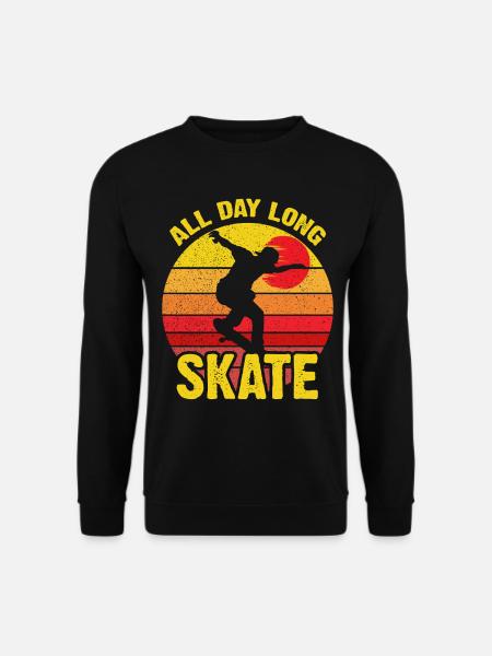 All Day Long Skate Retro Sunset - Unisex Sweatshirt - black