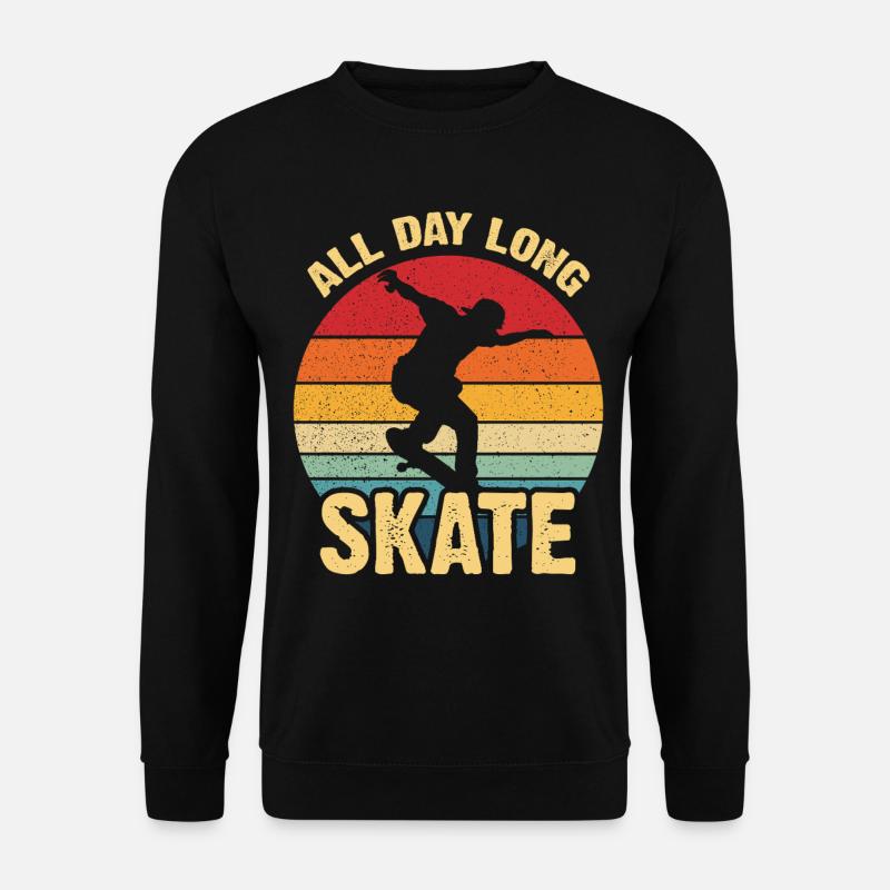 All Day Long Skate Retro Sunset - Unisex Sweatshirt - black
