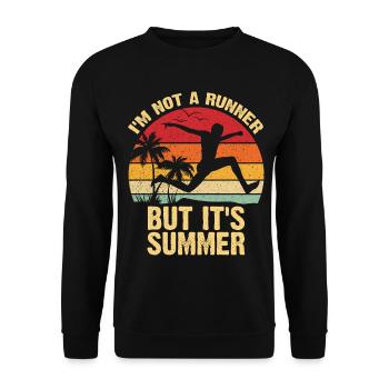 Not a Runner It's Summer - Unisex Sweatshirt - black - Front - Alina (178cm) & Michal (187cm)