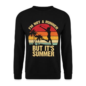 Not a Runner But It's Summer - Unisex Sweatshirt - black - Front - Alina (178cm) & Michal (187cm)